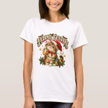 Weihnachtliches Katzenshirt mit lustigem Kätzchen