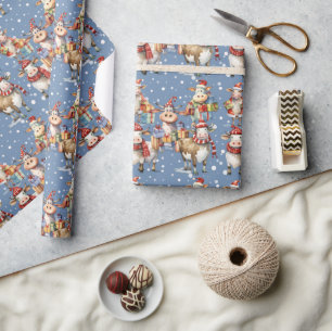 Weihnachtliches Kuh-Geschenkpapier Geschenkpapier