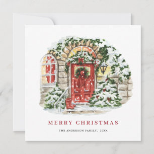 Weihnachtliches Landhaus Weihnachtsgrüße Haus Feiertagskarte