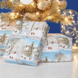 Weihnachtliches Märchendorf Geschenkpapier