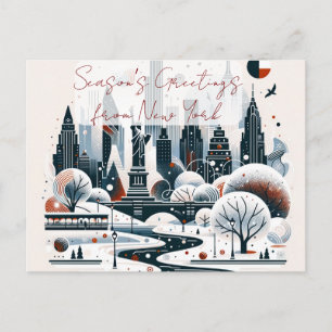 Weihnachtliches New York City. Personalisierte Wei Feiertagspostkarte