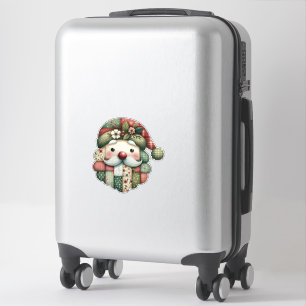 Weihnachtliches Patchwork-Santa-Volk Aufkleber