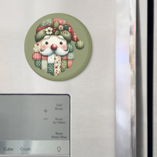 Weihnachtliches Patchwork-Santa-Volksfest Magnet