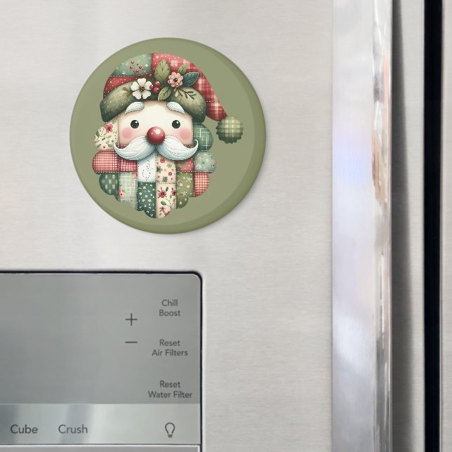 Weihnachtliches Patchwork-Santa-Volksfest Magnet (In Situ (Kühlschrank))
