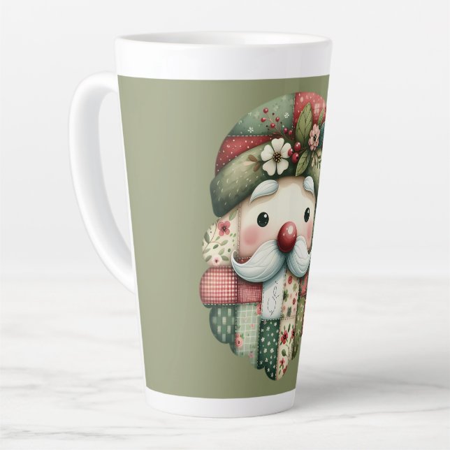 Weihnachtliches Patchwork-Santa-Volksfest Milchtasse (Linke Ecke)