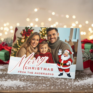 Weihnachtliches Retro-Foto mit Weihnachtsmann im S Feiertagskarte