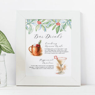 Weihnachtliches Signature-Cocktail-Getränkeschild Poster