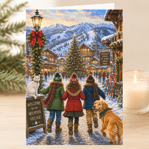 Weihnachtliches Skiberg-Weihnachten Karte