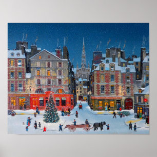 Weihnachtliches viktorianisches Weihnachtsdorf Poster
