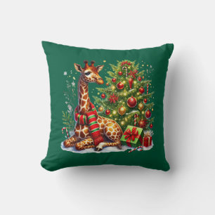 Weihnachtliches Weihnachts-Giraffe-Feier Kissen