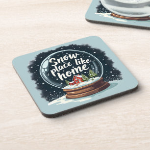 Weihnachtliches Zitat 'Snow Place Like Home' Getränkeuntersetzer