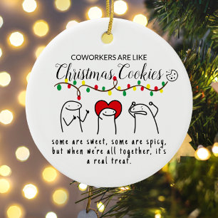 Weihnachtlicht Funny Coworker Meme Art White Keramik Ornament
