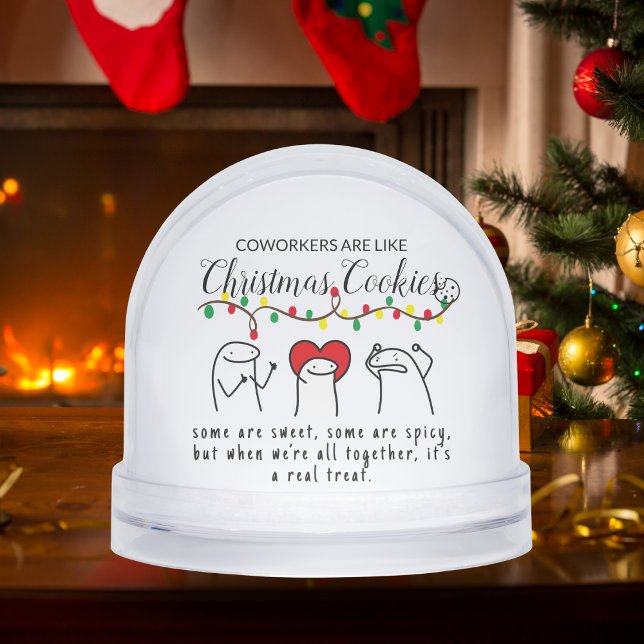 Weihnachtlicht Funny Coworker Meme Art White Schneekugeln (Christmas Lights Funny Coworker Meme Art White Snow Globes)