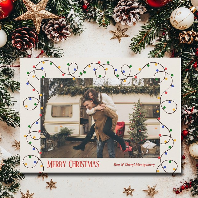 Weihnachtlicht-Strand-Foto Feiertagskarte (Christmas light strand photo holiday cards - INSTANT DOWNLOAD and/or PRINTED)