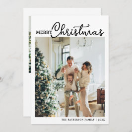 Weihnachts 2 Foto Trendy Calligraphy Script Feiertagskarte