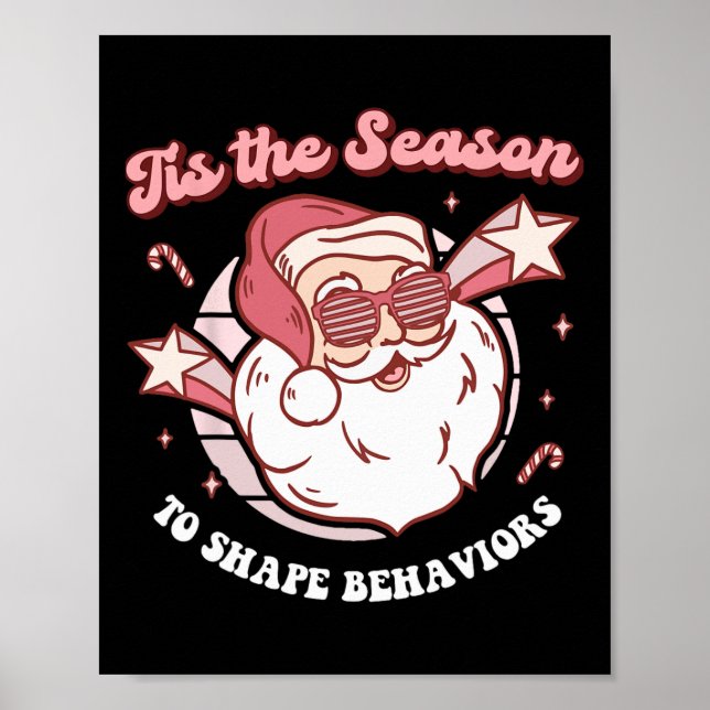 Weihnachts-Aba-Verhaltenstherapie Retro-Techniker  Poster (Vorne)