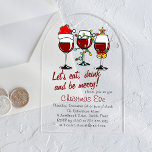Weihnachts Abendessen Cocktails Wein Gläser Acryleinladungen<br><div class="desc">Weihnachts Abendessen Party Drinks Cocktails Wein Gläser Weihnachten Party Akryllische Einladungen bietet festliche Weingläser mit Glocken,  Weihnachtsbeleuchtung und Weihnachtsmannmütze. Im Folgenden bearbeiten Sie die Details,  um Ihre Weihnachtsinformationen auf einem undurchsichtigen Hintergrund wiederzugeben. Erstellt von Evco Holidays www.zazzle.com/store/evcoholidays</div>