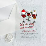 Weihnachts Abendessen Cocktails Wein Gläser Acryleinladungen<br><div class="desc">Weihnachts Abendessen Party Drinks Cocktails Wein Gläser Weihnachten Party Akryllische Einladungen bietet festliche Weingläser mit Glocken,  Weihnachtsbeleuchtung und Weihnachtsmannmütze. Im Folgenden bearbeiten Sie die Details,  um Ihre Weihnachtsinformationen auf einem undurchsichtigen Hintergrund wiederzugeben. Erstellt von Evco Holidays www.zazzle.com/store/evcoholidays</div>