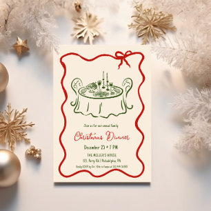 Weihnachts-Abendessen in zauberhafter Einladung