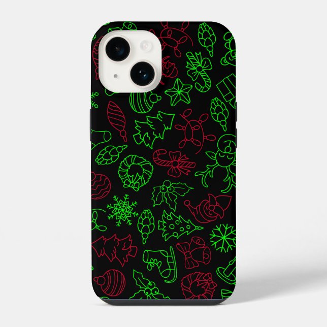 Weihnachts-Abstraktmuster iPhone Hülle (Rückseite)