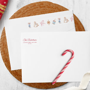 Weihnachts-Adresseetikett mit Vintage-Christmas-To