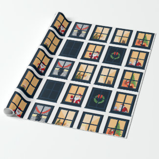 Weihnachts-Advent-Fenster-Gitter-Wrap-Papier Geschenkpapier