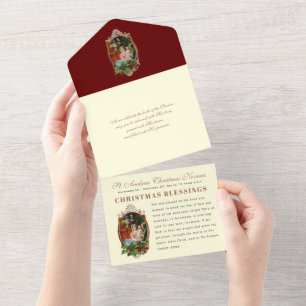 Weihnachts-Adventsgebet Vintage religiöse Novene All In One Einladung