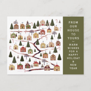 Weihnachts-Adventskalender Feiertagspostkarte