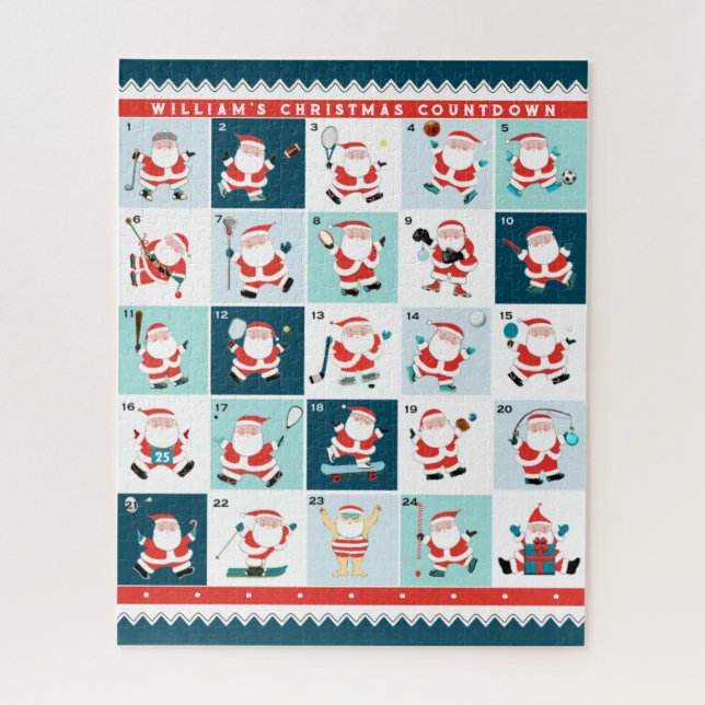 Weihnachts-Adventskalender für Sportfans Puzzle (Vertikal)