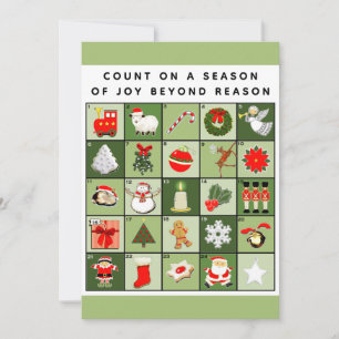 Weihnachts-Adventskalender-Karten Feiertagskarte
