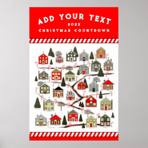 Weihnachts-Adventskalender-Plakat Poster