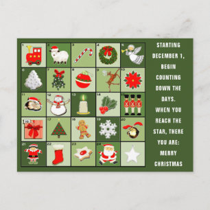 Weihnachts-Adventskalender Postkarte