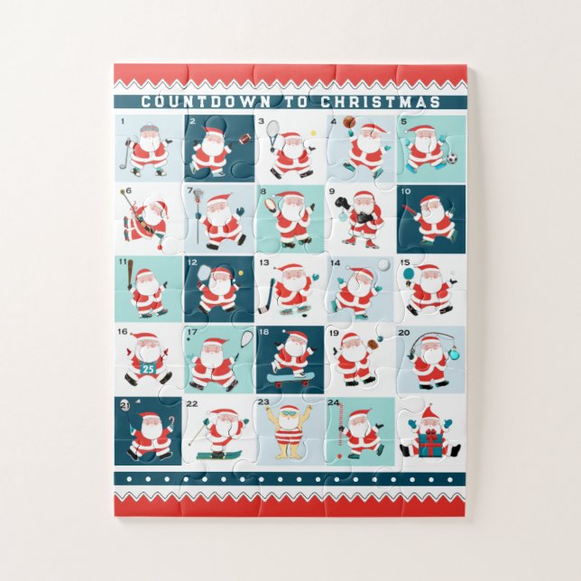 Weihnachts-Adventskalender-Puzzle für Sportfans Puzzle (Vertikal)