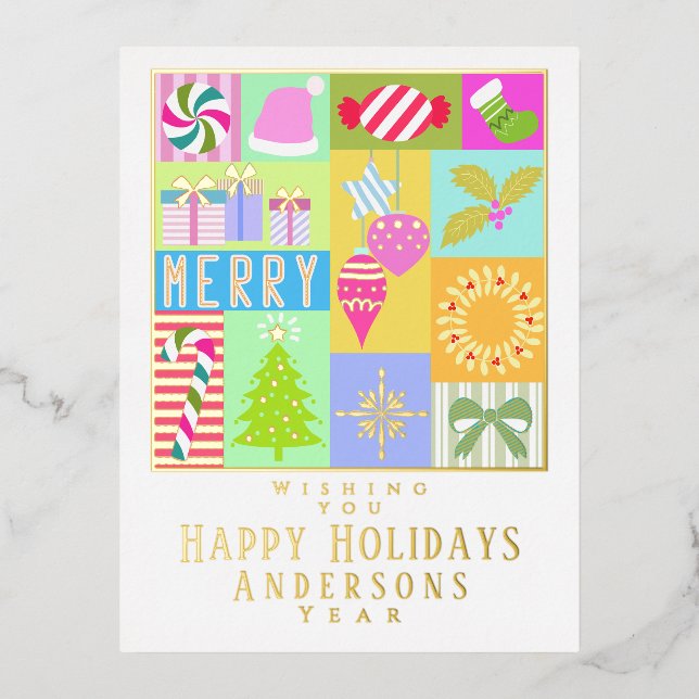 Weihnachts-Adventskalender Weihnachtskarte Folie Einladungspostkarte (Vorderseite)