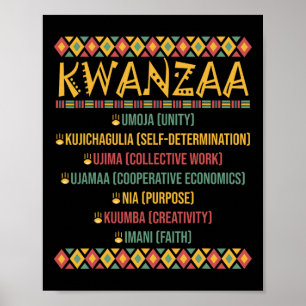 Weihnachts-Afrikanisches Glück Kwanzaa 7 Sieben P Poster