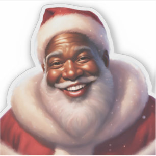 Weihnachts-Afroamerikaner Jolly Santa Claus, Aufkleber