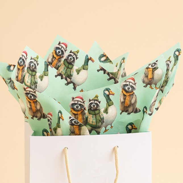 Weihnachts-Albern Gänserfest Raccoon Seidenpapier (Von Creator hochgeladen)