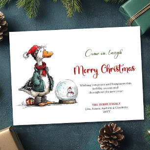 Weihnachts-Alberner-Enten-Cartoon-Humor-Grußkarte Feiertagskarte
