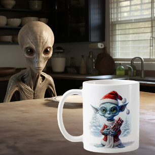Weihnachts-Alien-UFO  Kaffeetasse