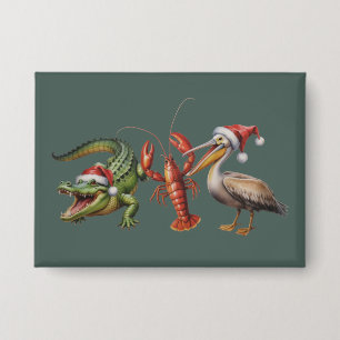 Weihnachts-Alligator Pelikan Crawfish Gans Tier Button