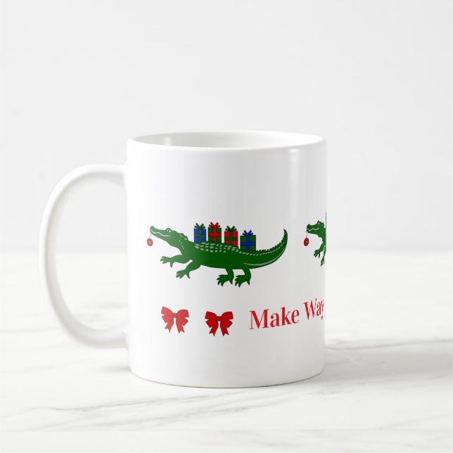 Weihnachts-Alligator-Tasse Kaffeetasse (Links)