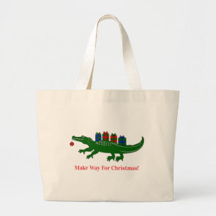 Weihnachts-Alligator-Tragetasche Jumbo Stoffbeutel