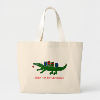Weihnachts-Alligator-Tragetasche Jumbo Stoffbeutel