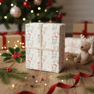 Weihnachts-Alpaka Süße Feiertags-Lama Winter Geschenkpapier