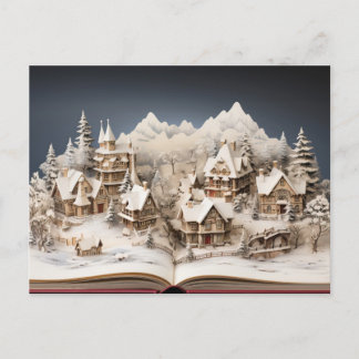Weihnachts Alpensturybuch Dorf Feiertagspostkarte