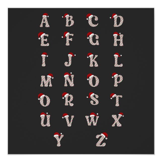 Weihnachts-Alphabet-Hemd, Weihnachts-Sweatshirt Poster (Vorderseite)