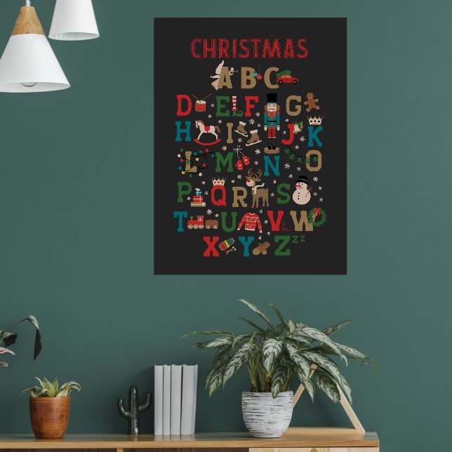 Weihnachts Alphabet Kinder Poster (Wohnzimmer 1)