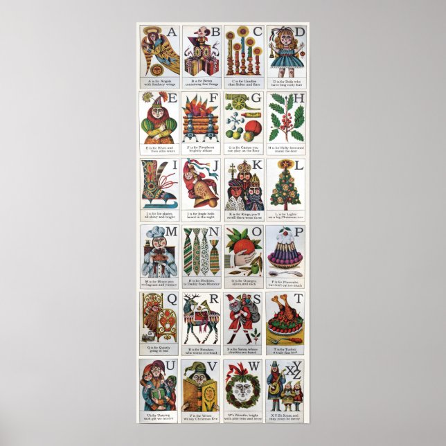 Weihnachts Alphabet Poster (Vorne)