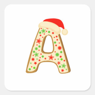 Weihnachts-Alphabets-Brief A Quadratischer Aufkleber