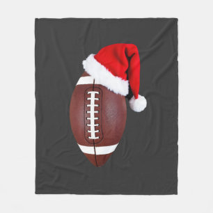 Weihnachts-American-Football-Ball-Santa-Hut (1) Fleecedecke